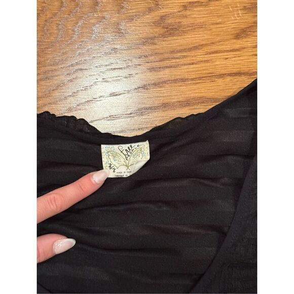 Free People Black Textured Tank Top - Picture 4 of 5